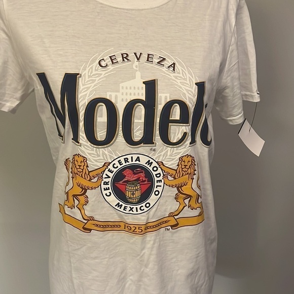 CERVEZA MODELO BEER T-SHIRT - OATMEAL HEATHER SIZE SMALL - Picture 2 of 5
